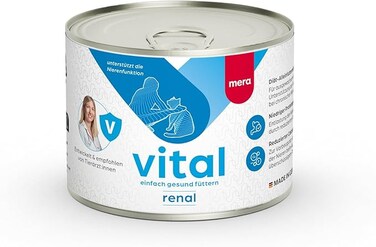 MERAVITAL Renal Wet Cat Food (6 x 200 g), Easily Digestible Diet Food for Kidney Insufficiency, with Reduced Protein and Phosphorus Content for Adult Cats
