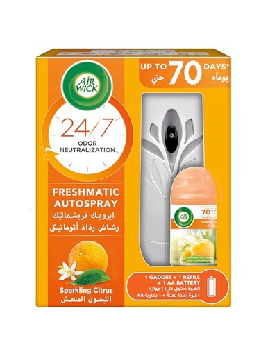 Air Wick Air Freshener Freshmatic Auto Spray Sparkling Citrus, Gadget and 1 Refill 250ml