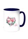 Couple Love Flamingo Printed Coffee Mug White/Dark Blue