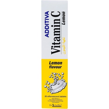 Additiva Vitamin C 1000 mg Lemon Effervescent Tablets, 20 Tablets