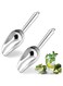 Herogo 3oz Mini ice Scoop Set of 2, Small Stainless Steel Scooper for Candy/Flour/Bean/Pet Food/ Ice Cube, Metal Utility Scoops for Kitchen Bar Party Wedding, Dishwasher Safe &amp; Heavy Duty
