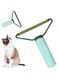 Cxqbsmy Pet Hair Remover, Portable 2 in 1 Pet Hair Wool Coat Remover, Y-Shaped Clothing Long and Short Hair Scraper with Two Blade Heads, Reusable Lint Shaver Scraper for Clothes and Couch(Green)