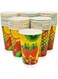 Win Paper Cups 12 Oz 50 Pcs - Fruits Printed Disposable Juice Cups, Cold Beverage Cup for Water, Juice, Soft Drink [50 Cups]