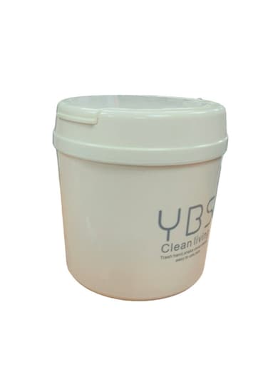 Mini Desk Trash Can with Lid, Small Desktop Countertop Waste Basket Garbage Bin for Office Bathroom Vanity, Tabletop or Coffee Table Kitchen Storage (Off White)