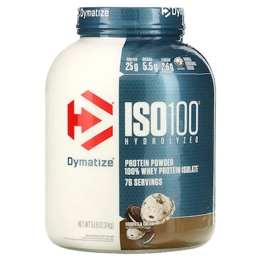 Dymatize ISO 100 Hydrolyzed whey protein isolate, Cookies and Cream, 5 LB