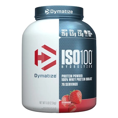 Dymatize ISO 100 Hydrolyzed whey protein isolate, Strawberry, 5 LB