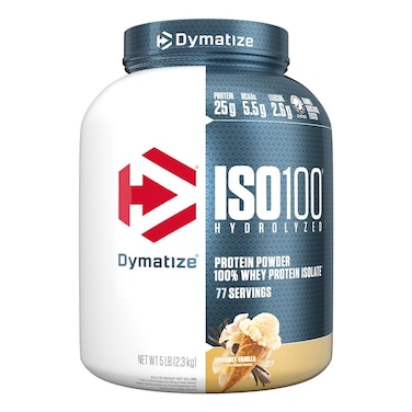 Dymatize ISO 100 Hydrolyzed whey protein isolate, Gourmet Vanilla, 5 LB