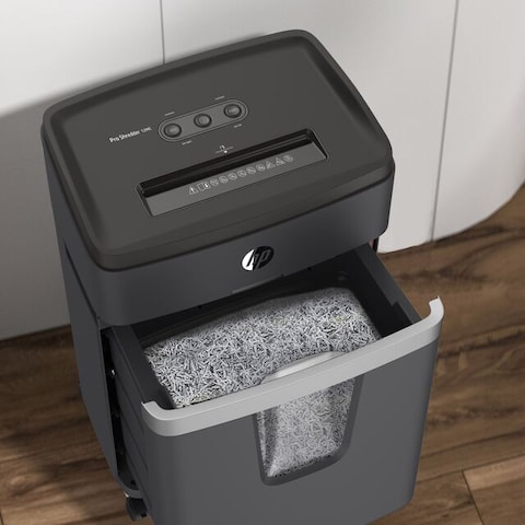 HP Pro Shredder 12MC Office Paper Shredder Machine, P-4 Security, Micro Cut, 12 Sheets, 25L Bin - 2814