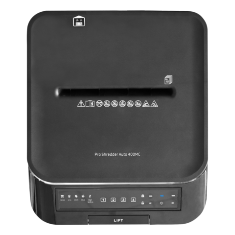 HP Pro Shredder Auto 400MC Office Paper Shredder Machine, P-4 Security, Micro Cut, 400 Sheets, 53L Bin - 2823