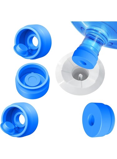 3 PCS Universal Silicone Water Dispenser Cover, Silicone Reusable Replacement Cap For 5-Gallon Water Bottles, Dust-Proof &amp; Leak-Proof Food-Grade Cap, Fits Most Water Cooler Jugs, Reusable, Non Spill Bottle Caps for 55mm Bottle Water Dispenser Caps, Blue