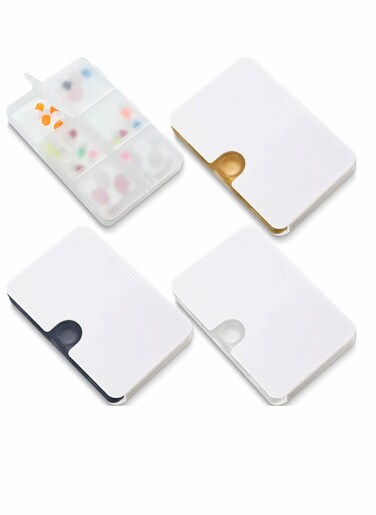 Pill Organizer 6 Compartments Travel Case Drawer Type Medicine Box Portable Box For Travel 3 Colors 3 Pieces