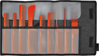 Jaguar A-Line Hair Comb 9-Pieces Set, Orange, 0.19 Kg, 4030363122190