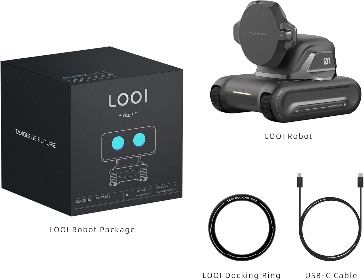 Buy TangibleFuture LOOI Robot-Space Black – AI Desktop