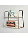 Danube Home New Ladder 2 Tier Wall Shelf, Black with Natural - H415 x W220 x D520 cm