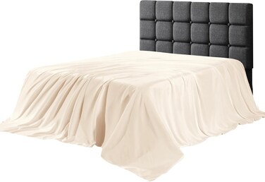 Zen 100% Egyptian Cotton Flat Bed Sheet Queen 270x280cm - Super Soft Percale 300 Thread Count, Fade &amp; Wrinkle Resistant (Cream)