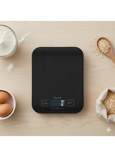 Digital Electronic Kitchen Scale 18cm Compact Food Weighing Device for Cooking, Baking, and Meal Prep