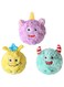 3Pcs Squeaky Dog Balls, Dog Toys for Aggressive Chewers, 2 in1 Funny Puppy Ball Toys, Dog Toys to Keep Them Busy, Squeaky Toys for Small Medium Dogs, Monster Ball