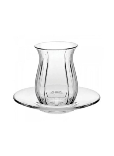 LINKA Glass Tea Set &acirc;&euro;&ldquo; 12-Piece   145cc Tea Glasses with Saucers (Gift Boxed)