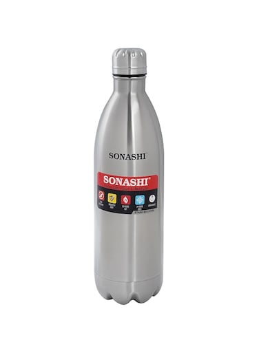 Sonashi SVB-1002 1000ML Flask Bottle &ndash; Silver Insulated Bottle w/Temperature Retention, Stainless Steel, Durable, Unbreakable   Flask Bottle   Home Appliance