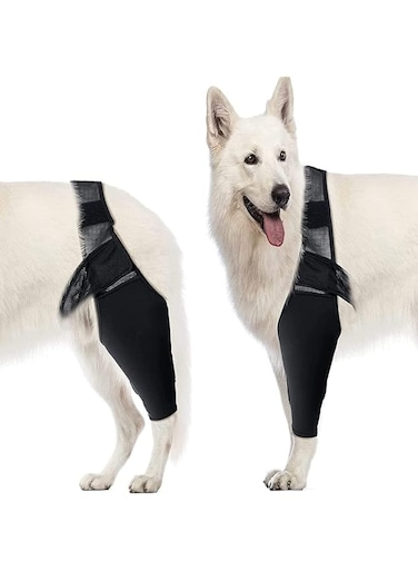 Jiawu Dog Elbow Protector, Dog Elbow Brace Protector Pads for Canine Elbow and Shoulder Support, Dog Knee Leg Sleeve for Dysplasia, Arthritis, Pressure Sores, Shoulder Dislocation (M)