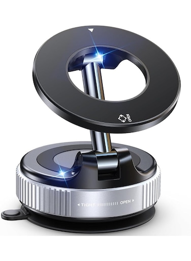 MOBCOS Magnetic Safe Car Phone Holder &ndash; Magnetic Suction Cup Mount with 360&deg; Rotation, Foldable Pocket-Size Design, Strong Grip for Dashboard &amp; Windshield   Grey