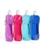 ALMEKAQUZ 4Pcs Collapsible Water Bottle, 480ML Colorful Foldable Water Bottles Pouch Liquor or Drinks Reusable, Flat Water Bottle for Outdoor Sports Biking Hiking