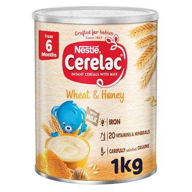 Nestle Cerelac Infant Cereal, Wheat and Honey, from 6 Months, 1kg