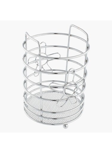 Box 1-Piece Daisy Utensil Holder Silver 15centimeter