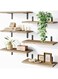 Wood Floating Shelves - Set of 6, Rustic Farmhouse Wood Shelves for Wall Decor, Bathroom Storage Shelves, Book Shelves for Living Room (Rustic Brown)