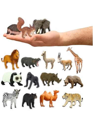 22 Pcs Animal Toys Set with 16 Realistic Soft Animals &amp; 6 Forest Accessories for Kids - Durable, Non-Toxic Educational Playset - Perfect Gift for Imaginative Play &amp; Learning