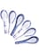 KASTWAVE Soup Spoon, Ceramic Chinese Spoon Set 6 Piece Blue and White Porcelain Soup Spoon Reusable Dining Spoon Ramen Soup Spoon Wonton Dumpling Miso Soup Spoon, Home Kitchen Dining Spoon