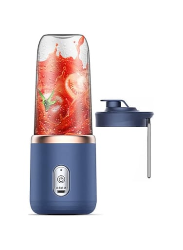 Fitto Portable Juicer Blender, 400 ml, Electric, For Milkshakes Smoothies, Travel Office Sports, Blue