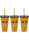 Goldedge 3 Pc Emoji Plastic Glass