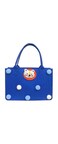 Beauenty Portable Storage Bag Lunch Bag, Colorful Thickened Thermal Insulation Bento Tote Bag with Cute Hairball and Cartoon lion, for College Beach Picnic Girls (Large/Small Size) (Large, Blue)