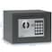 Rubik Mini Electronic Digital Security Safe Deposit Box With Electronic Keypad Lock and Physical Key For Home Office Hotel Jewelry Passport Watches Cash Storage (Dark Grey)
