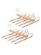 Magic Pants Hangers Space Saving Closet Hangers 5 Layers Multi Functional Pants Rack Solid Metal &amp; Wood Heavy Duty Wardrobe Organizer Racks for Clothes Trousers Scarves Ties 2Pack Natural