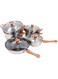 Luocute Wood Grain Design Stainless Steel Pots Pans Set, Unique Ergonomic Handle Kitchen Cookware Set, Multifunctional Kitchen Induction Pots and Pans for Soup, Frying, Boiling Noodles