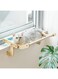 MEWOOFUN Cat Window Perch Lounge Mount Hammock Window Seat Bed Shelves for Indoor Cats No Drilling No Suction Cup (Blue/Grey)