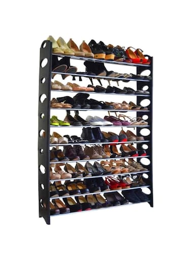 PIAOLING 10-Tier Shoe Rack Shelf Storage DIY Large Shoe Cabinet Tower Shoes Organizer Space Saving Furniture for Home