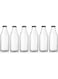 FUFU 6pack 32oz Glass Bottles, Clear Glass Milk Bottles with Black Metal Airtight Lids, Vintage Breakfast Shake Container, Vintage Drinking Bottles with