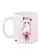 Anime Girl Printed Coffee Mug 325ml White/Pink/Brown