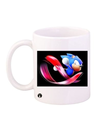 Sonic Video Game Printed Mug White/Black/Blue