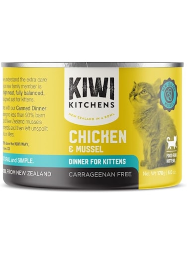 Kiwi Kitchens Chicken &amp; Mussel Dinner Canned Wet Kitten Food 170G
