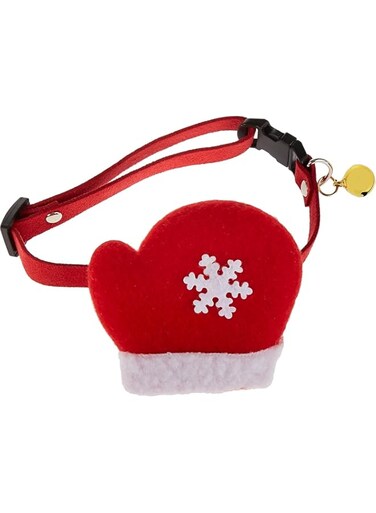 XMAS Festive CAT DOG COLLAR with GLOVE shape Prop in Christmas theme for Pets, Cats, Dogs, Rabbit Costumes - MEDIUM