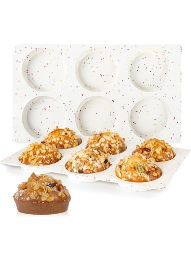 Egg Bite Molds, 6-Cup Silicone Muffin Pan, Non-Stick Baking Pan for Making Tarts, Meatloaf, Quiche, Egg Muffins, and Mini Cheesecakes