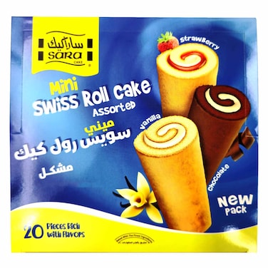 Sara Assorted Mini Swiss Roll Cake, 20g Pack of 20