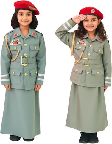 Police Girl Officer Costume for Kids &ndash; UAE Green   Authentic &amp; Premium - Medium