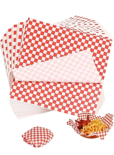 Deli Paper Sheets, Ultra Grease Resistant Wax Paper Sheets for Food 7x7", Premium Sandwich Wrapping Pa-per at School Lunches, Perfect Food Basket Liners for BBQ and Festival