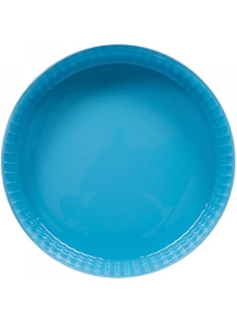 Borcam Glass Round Tray 1 Piece Blue - 26 cm
