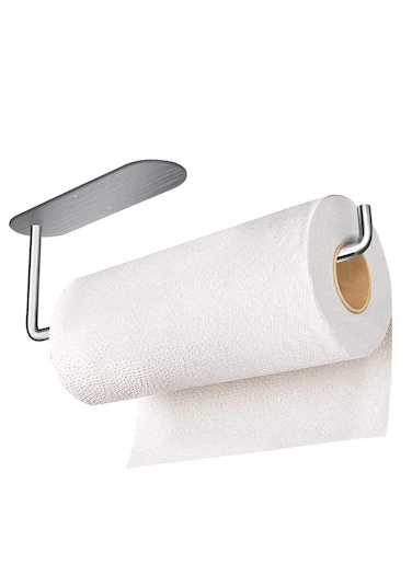 Paper Towel Holder, Stainless Steel Under Cabinet Paper Roll Holders, Adhesive or Screw Kitchen Roll Holder, Wall Mount Cabinet Paper Towel Holder for Kitchen, Bathroom, Toilet